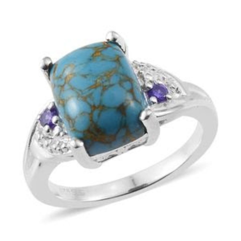 Mojave Blue Turquoise Sterling Silver Ring Size 10